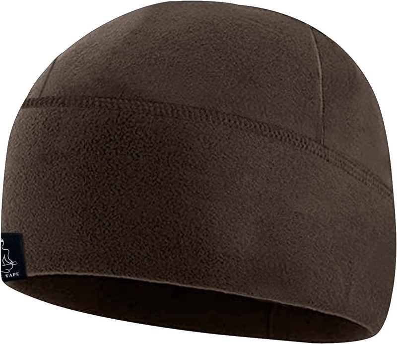 Temple Tape Tactical Fleece Watch Cap Beanie â€“ Skull Cap Fleece Hat - Deep Brown - XL (for Larger Heads) - Image 1